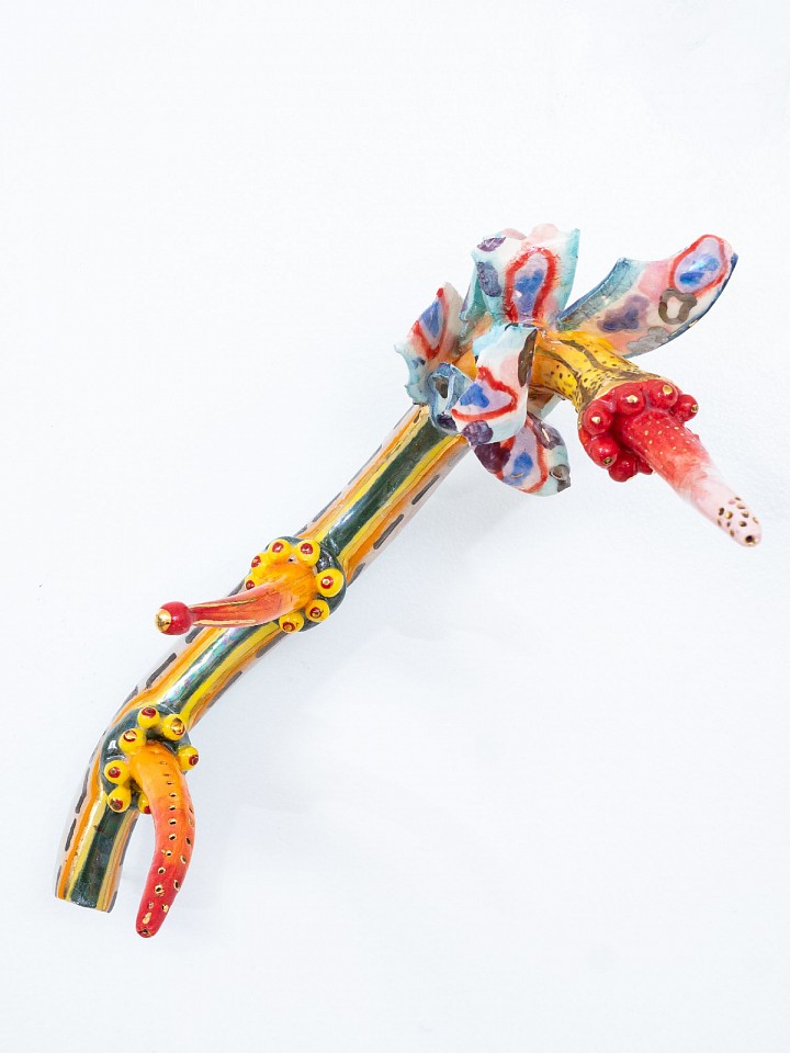 NICOLAS LEIVA, FLOWERS, 2024
Majolica, 11 x 5 1/2 x 3 in. (27.9 x 14 x 7.6 cm)
NL--C0004